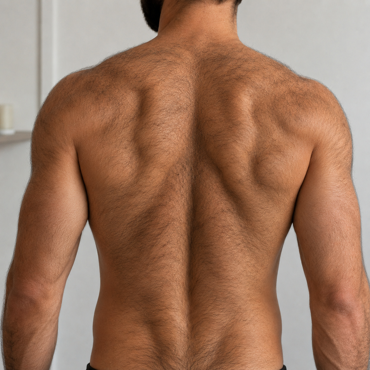 Before back laser hair removal treatment