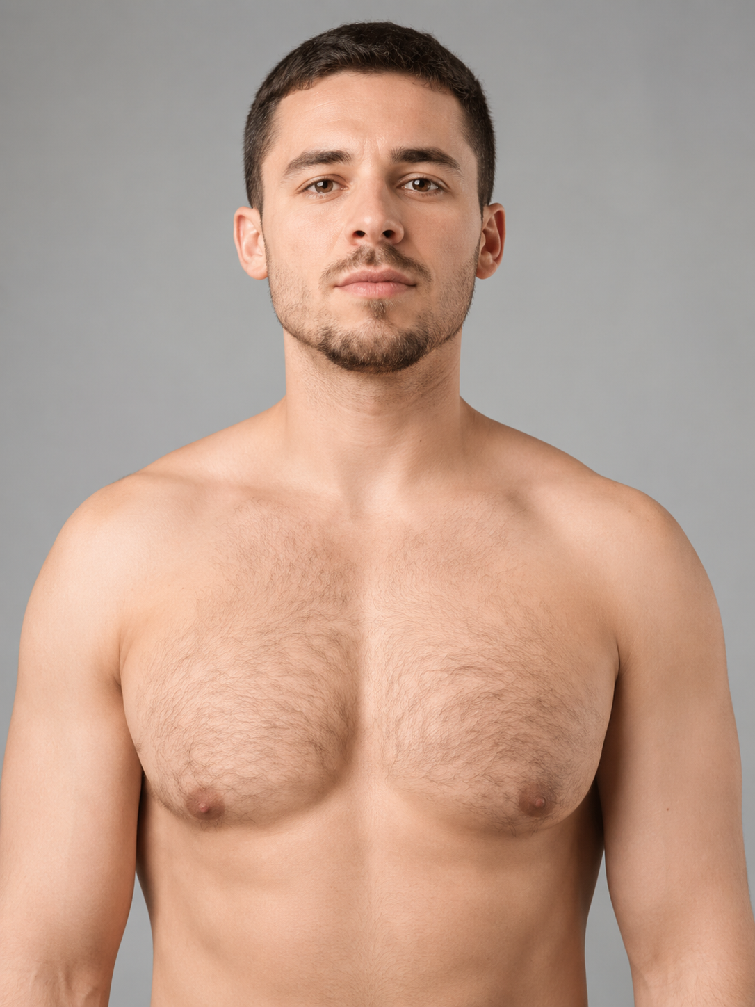 Before chest laser hair removal treatment